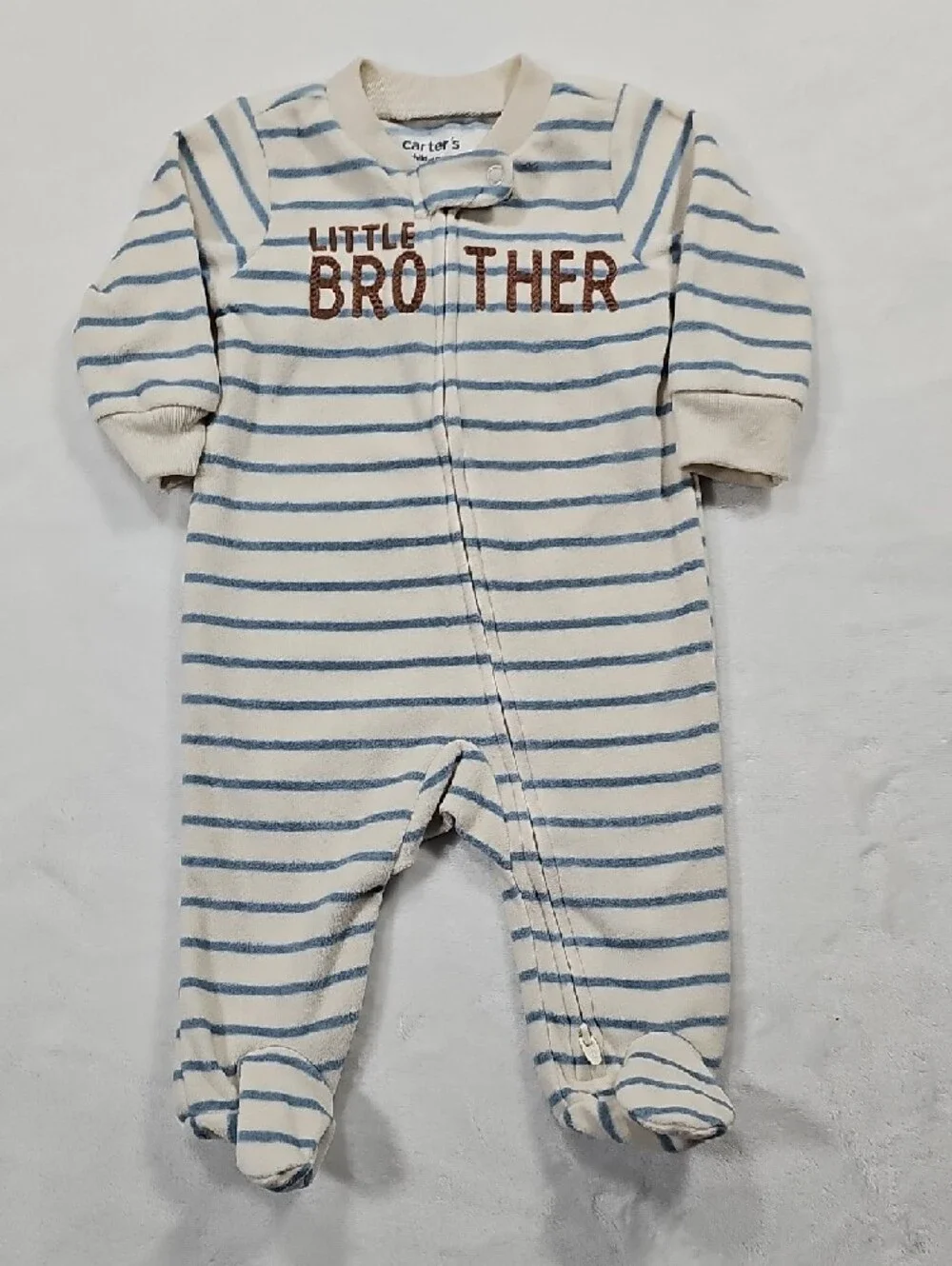 Lot Of 3 Carter's Little Brother Sleepers Size 0-3 Months